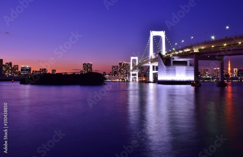 Rainbow bridge for one of the best night view of Tokyo © sada