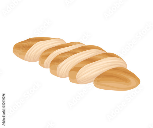 Chopped Cooked Chicken Fillet Isolated on White Background