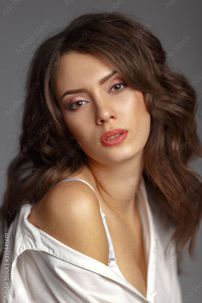 Expressive portrait of a young attractive girl Expressive portrait of a young attractive girl