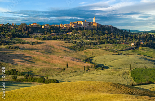 Tuscany, amazing sunset italian landscape