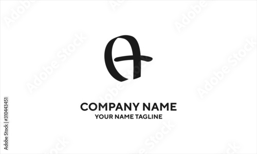 The concept of the logo with the initials letter A is a simple classical model handwritten script, very suitable for a symbol or company logo in an art or photography midwife