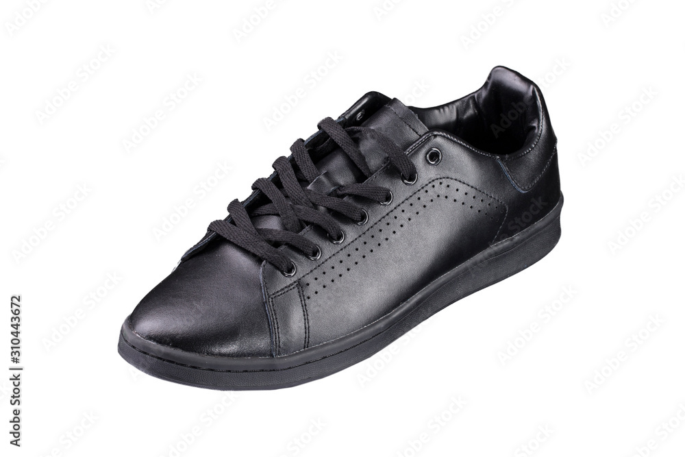 Sport shoes. Black sneaker on a white background. Shoe. Sport shoes. Black sneaker on a white background. Shoe.