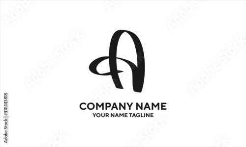 The concept of the logo with the initials letter A is a simple classical model handwritten script, very suitable for a symbol or company logo in an art or photography midwife