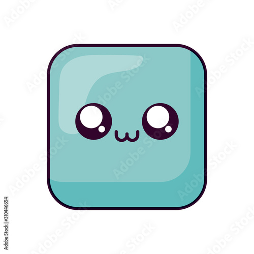 happy square kawaii cartoon vector design