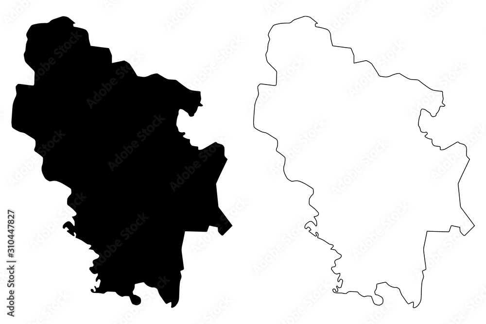 Obraz premium Nisporeni District (Republic of Moldova, Administrative divisions of Moldova) map vector illustration, scribble sketch Nisporeni map