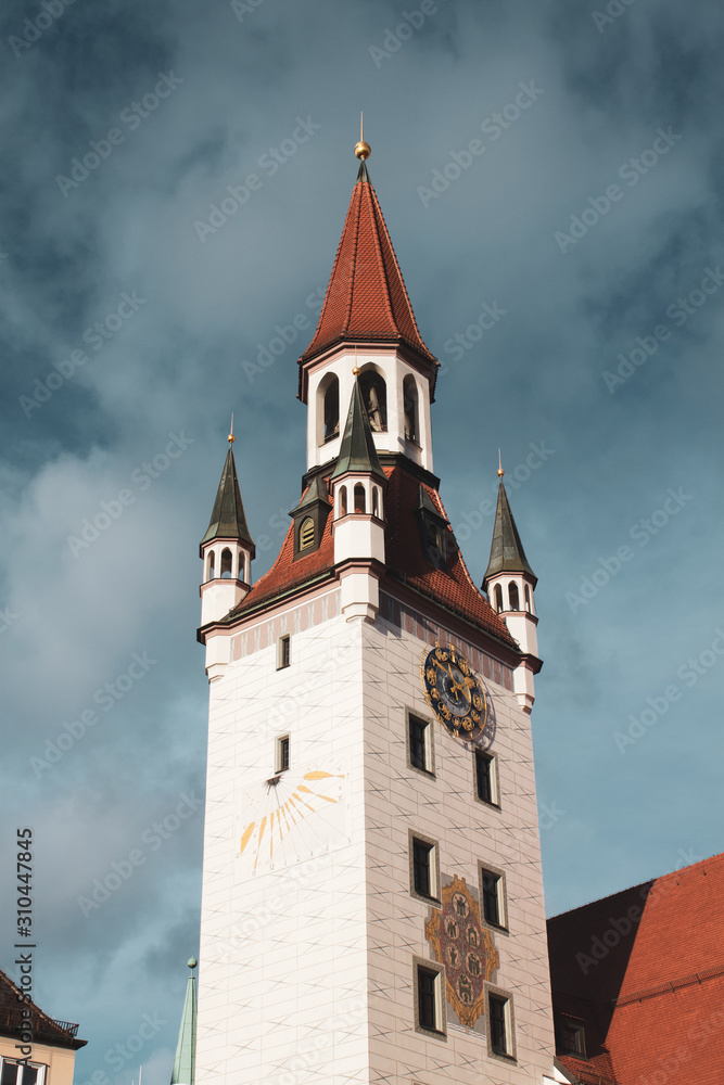 Clock tower in Munich Clock tower in Munich