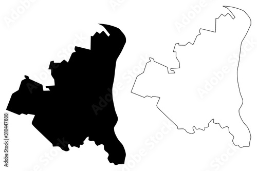 Rezina District (Republic of Moldova, Administrative divisions of Moldova) map vector illustration, scribble sketch Rezina map