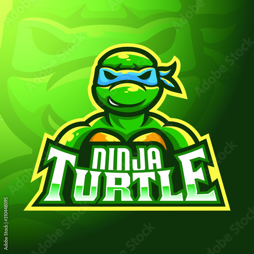Fotografiet stock vector ninja turtle mascot logo