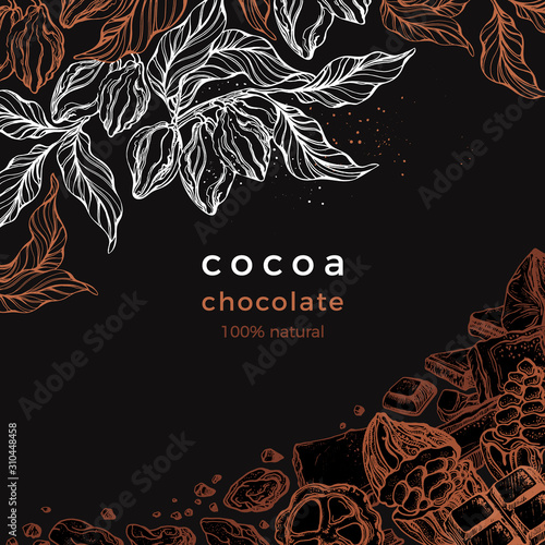 Chocolate template. Vector graphic illustration