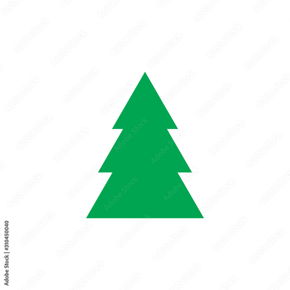 Green Christmas tree flat vector icon isolated on a white background.Pine tree icon. Green Christmas tree flat vector icon isolated on a white background.Pine tree icon.