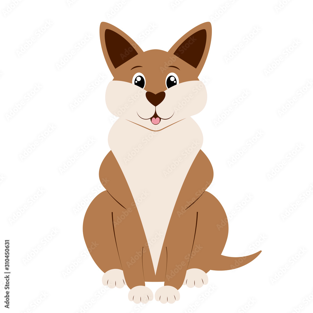 Cartoon dog. Vector illustration on a white background. Drawing for children.