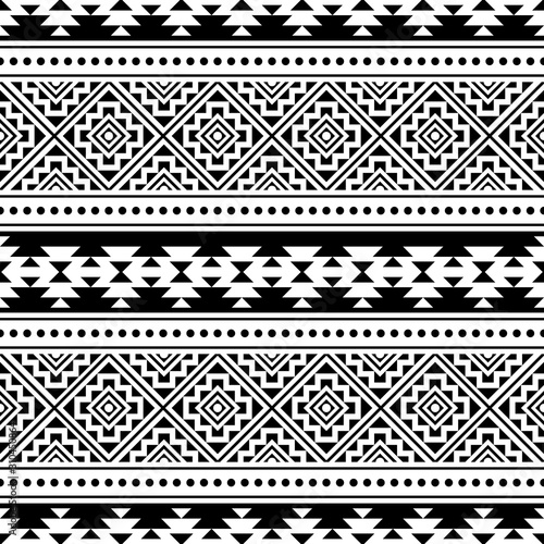 Geometric Persian Ethnic Pattern Illustration design with black and white color