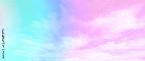 Gorgeous view of pastel shade of sky and light cloud for background.