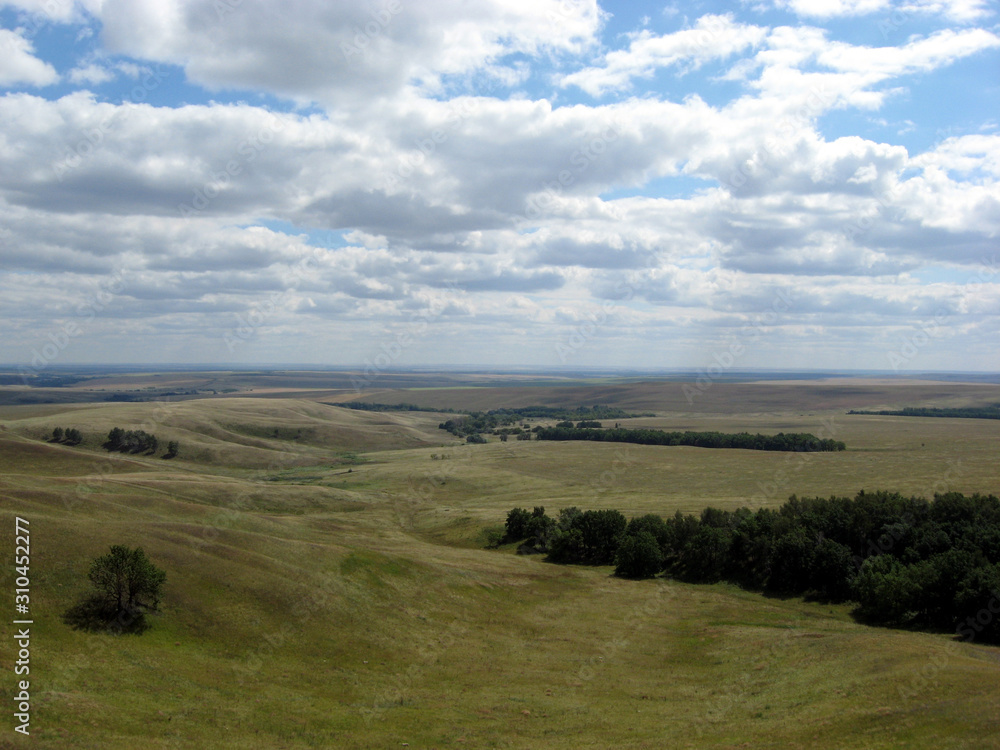Green hills near Orenburg in August