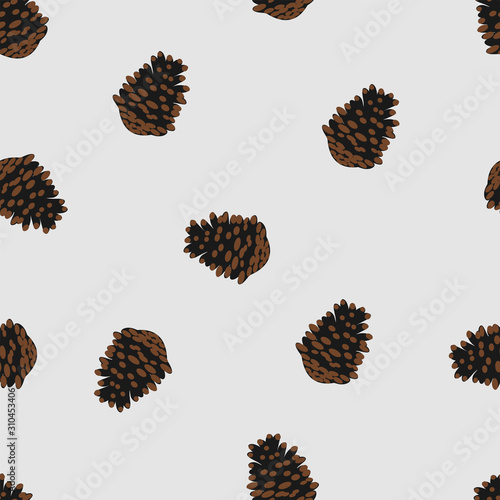 Pinecone vector seamless beautiful pattern