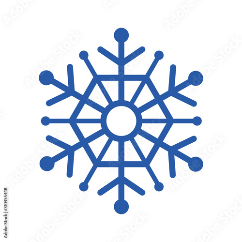 Blue snowflake of winter season vector design