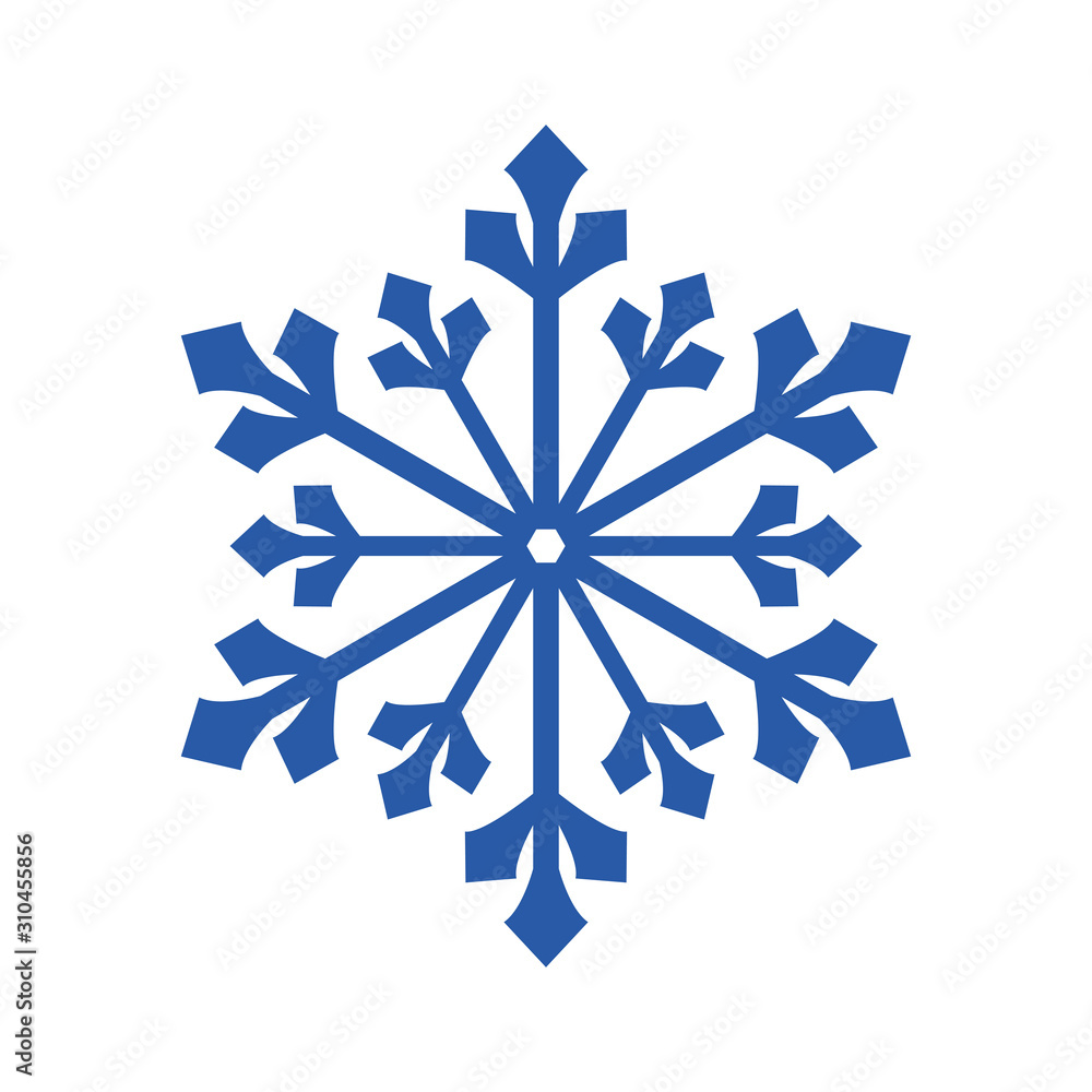 Blue snowflake of winter season vector design Blue snowflake of winter season vector design