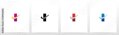 Swoosh Arrow Lines Letter Logo Design I