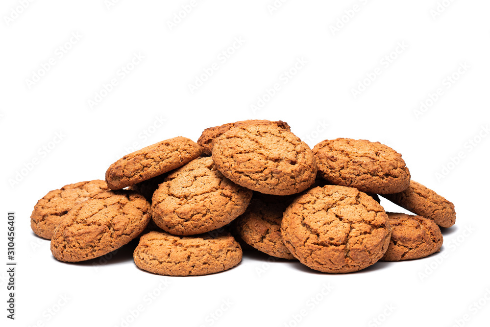 a lot of oatmeal cookies on a white background a lot of oatmeal cookies on a white background