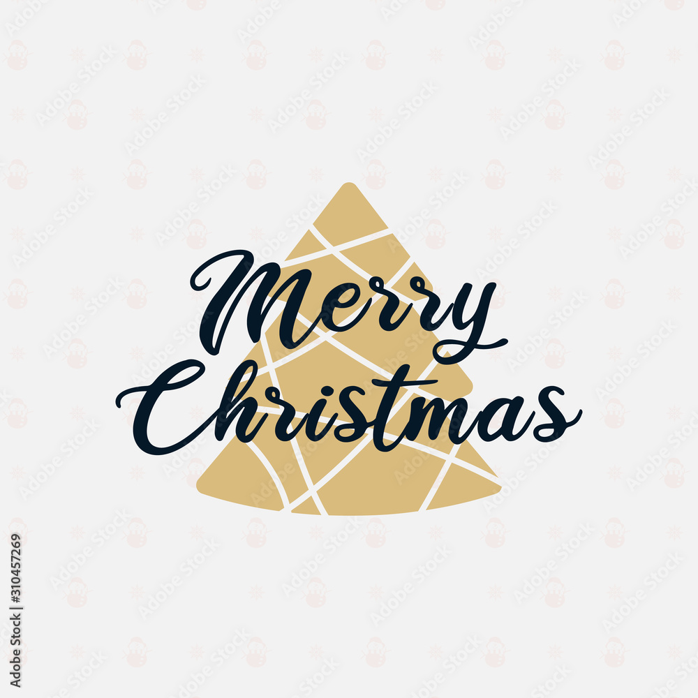 Obraz premium Merry Christmas season graphic print, t shirt design for xmas party. Holiday decor with tree and texts - Merry Christmas. Stock isolated