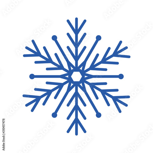 Blue snowflake of winter season vector design