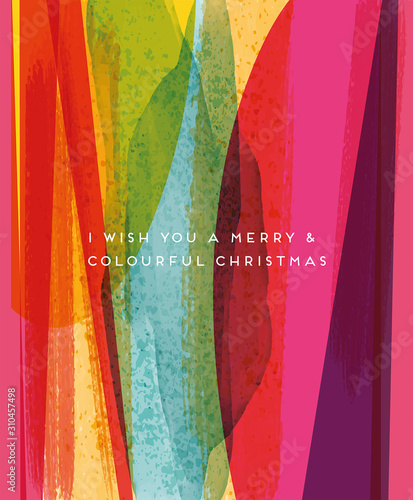 Merry and colorful Christmas Greetings Card 