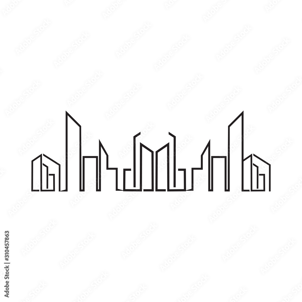 City scape illustration logo design vector template City scape illustration logo design vector template