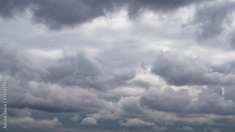Gloomy and heavy autumn cloudy sky