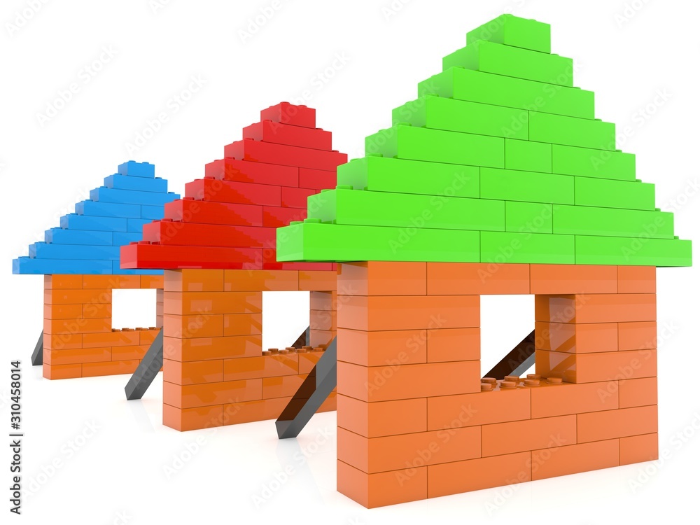 House outlines of toy bricks