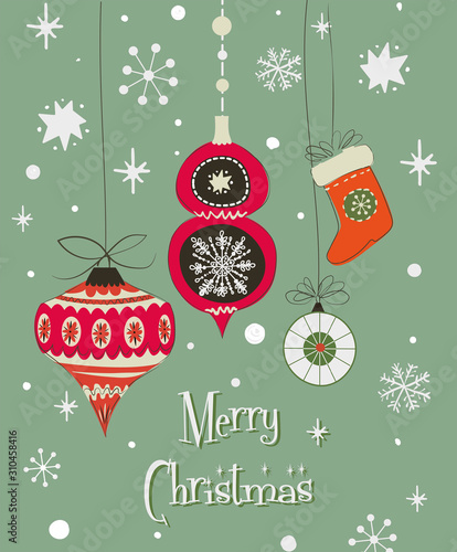 Merry Christmas Greetings Card in English