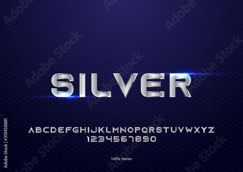 Silver text effect with texture decoration