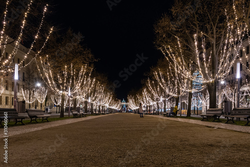 Unter den Linden in Berlin Germany, Christmas lights, Christmas Time, Street in Berlin at Christmas Time
