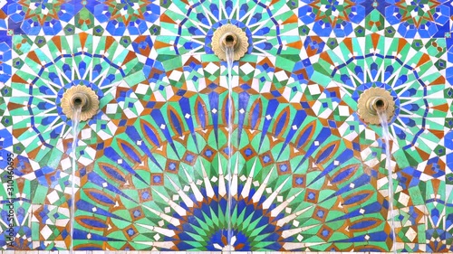 traditional tap water in wall with patterns, Casablanca - Morocco