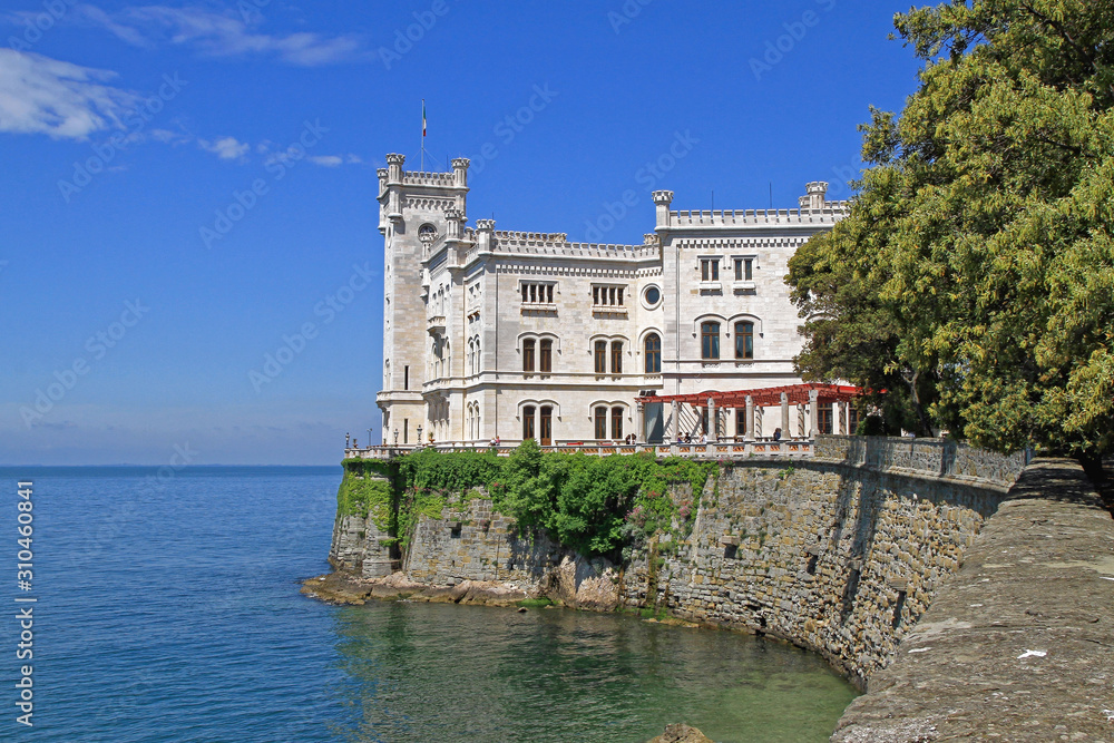 Fototapeta premium Miramare Castle Exterior Near Trieste Italy