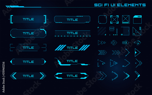 Set of Sci Fi Modern User Interface Elements. Futuristic Abstract HUD. Good for game UI.  Vector Illustration EPS10 photo