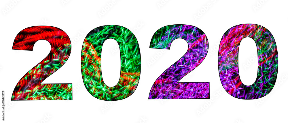 2020 colorful numbers headline isolated 2020 colorful numbers headline isolated
