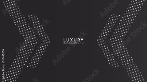 Black background. Abstract dark luxury background vector eps 10 with wave shiny glitters and random color halftone effect. Elegant, modern, minimal, trendy for banner, ads, wallpaper, cover.