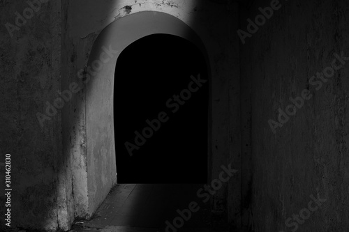 black and white with high key photography  tunnel 