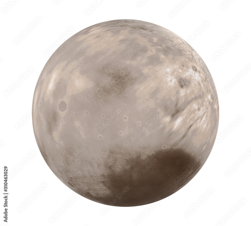 Fototapeta premium Charon, Moon of Dwarf Planet Pluto Isolated