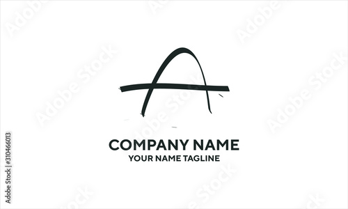 The concept of the logo with the initials letter A is a simple classical model handwritten script, very suitable for a symbol or company logo in an art or photography midwife
