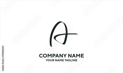 The concept of the logo with the initials letter A is a simple classical model handwritten script, very suitable for a symbol or company logo in an art or photography midwife