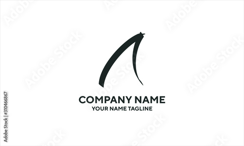The concept of the logo with the initials letter A is a simple classical model handwritten script, very suitable for a symbol or company logo in an art or photography midwife