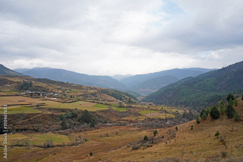A view of the tang Valley, eastern Bhutan 