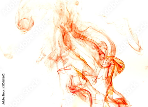 Red smoke on white background