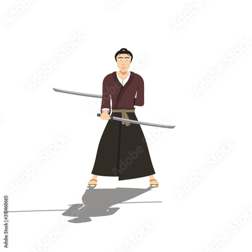 Japanese Kendo character illustration, vector © Murat İrfan Yalçın