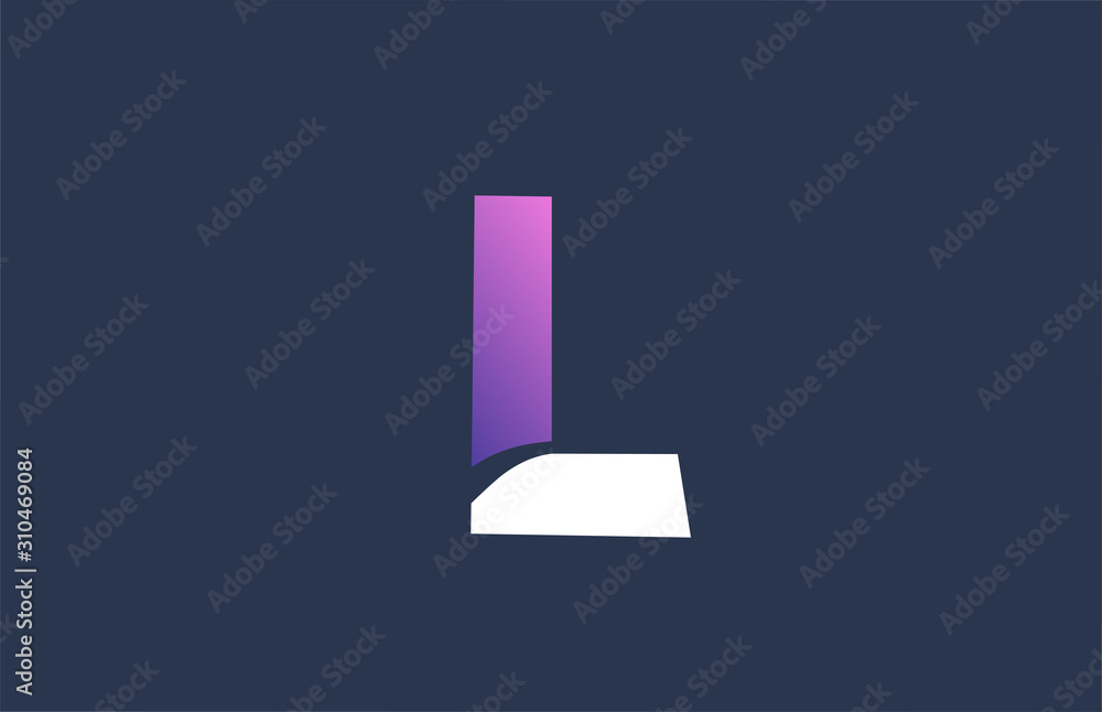 pink alphabet blue L letter logo design icon for company business