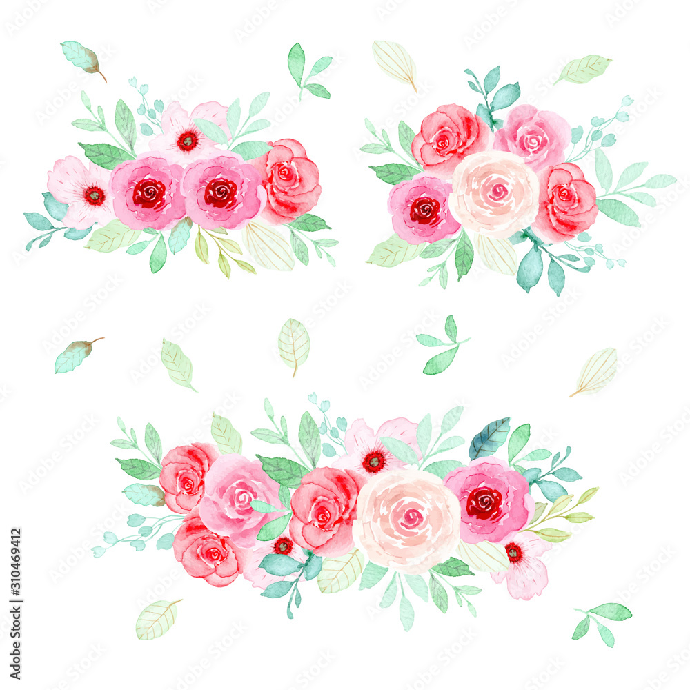  watercolor floral arrangement collection
