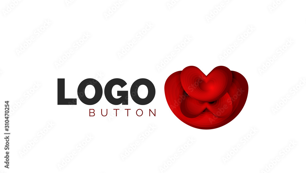 Abstract round shape logo template. Minimal geometrical design, 3d geometric bold symbol in relief style with color blend steps effect. Vector Illustration Abstract round shape logo template. Minimal geometrical design, 3d geometric bold symbol in relief style with color blend steps effect. Vector Illustration