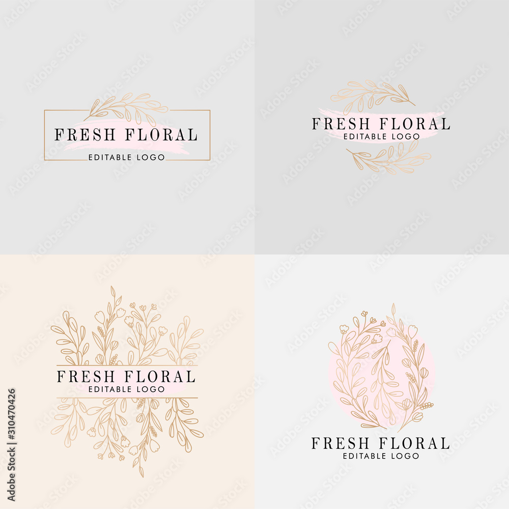 ELEGANT FEMININE FLORAL EDITABLE LOGO TEMPLATE ELEGANT FEMININE FLORAL EDITABLE LOGO TEMPLATE