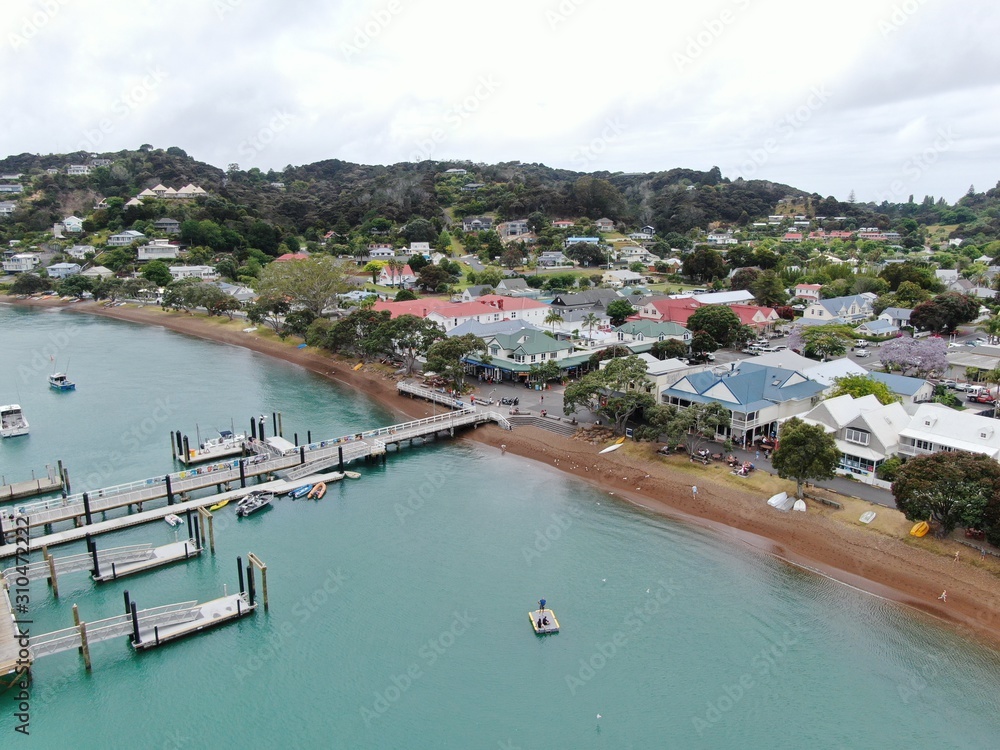 Russell, Bay of Islands / New Zealand - December 16, 2019: The Scenic and Peaceful Seaside Village of Russell at the Bay of Islands